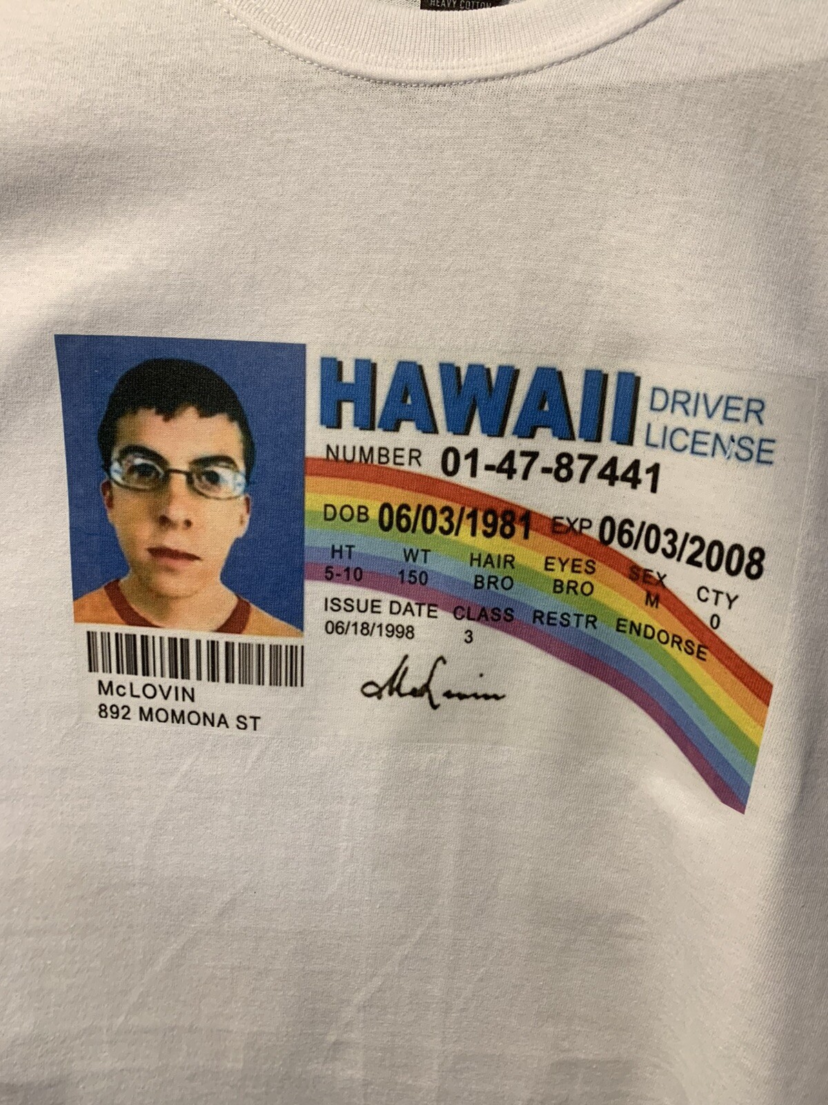 🤓 McLovin ID CARD T-Shirt Superbad Mc Lovin High Definition PRINT - EXPIRE 2023 | eBay