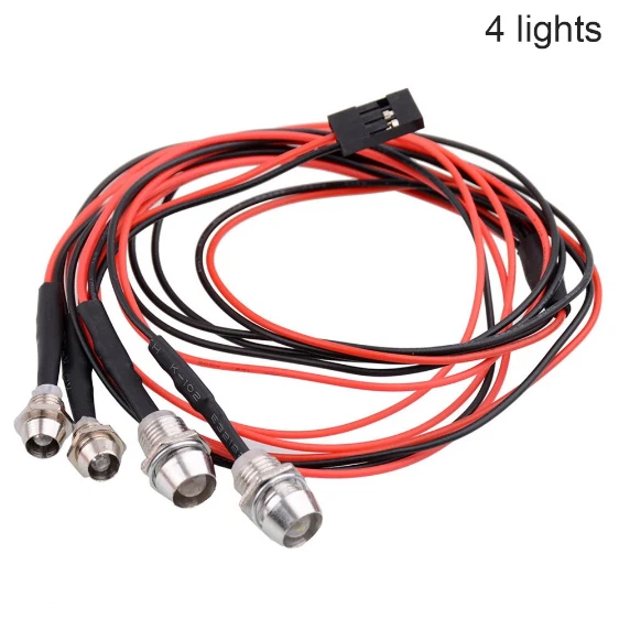 4x LED Scheinwerfer mit Lampenschirm Beleuchtungsset 2x Weiß 2x Rot Für RC Auto - Bild 2 von 3