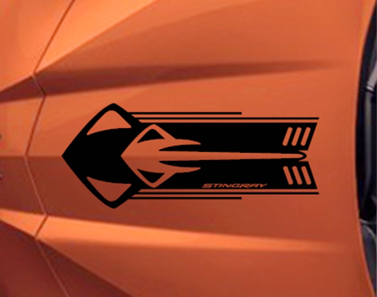 New STINGRAY Hood NEW Design Vinyl Decal Racing Stripes (Fits Chevy CORVETTE C8