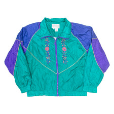 Vintage Westbound Petites Shell Jacket Green Nylon 90s Womens M