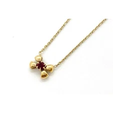 CHAUMET Ruby Necklace K18 Yellow Gold 42.5cm 6.5g Pendant w Certificate Used Aut