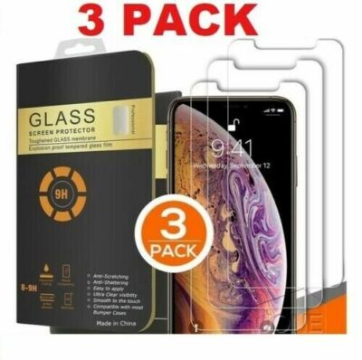 3-Pack For iPhone 11 Pro 8 7 6s Plus X Xs Max XR Tempered GLASS Screen Protector