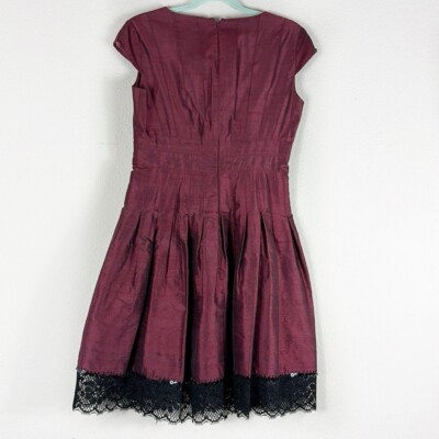 adrianna papell burgundy sequin dress Adrianna Papell Burgundy Ruched Gown With Embellished Bodice
