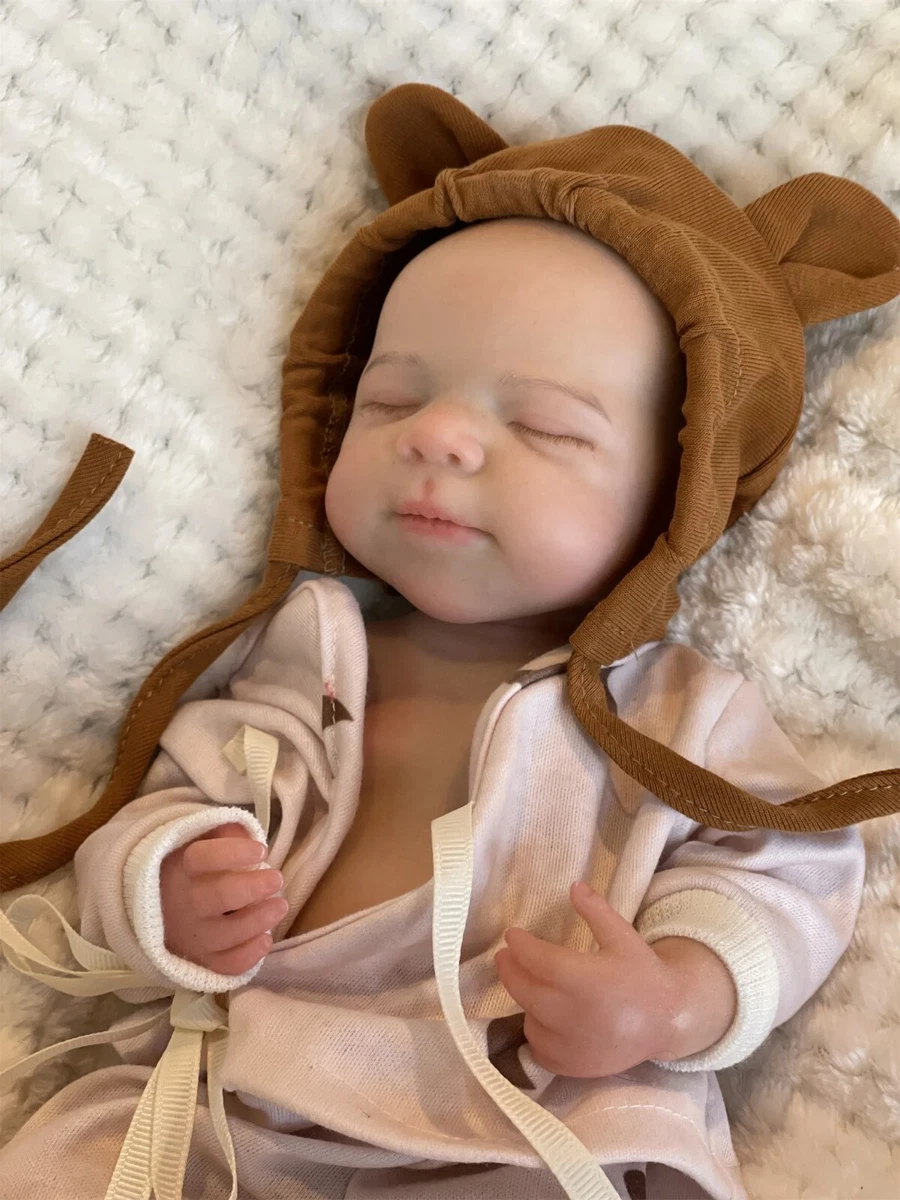 Realistic 18.5'' Asleep Reborn Doll Pascale 6.8lb Full Silicone