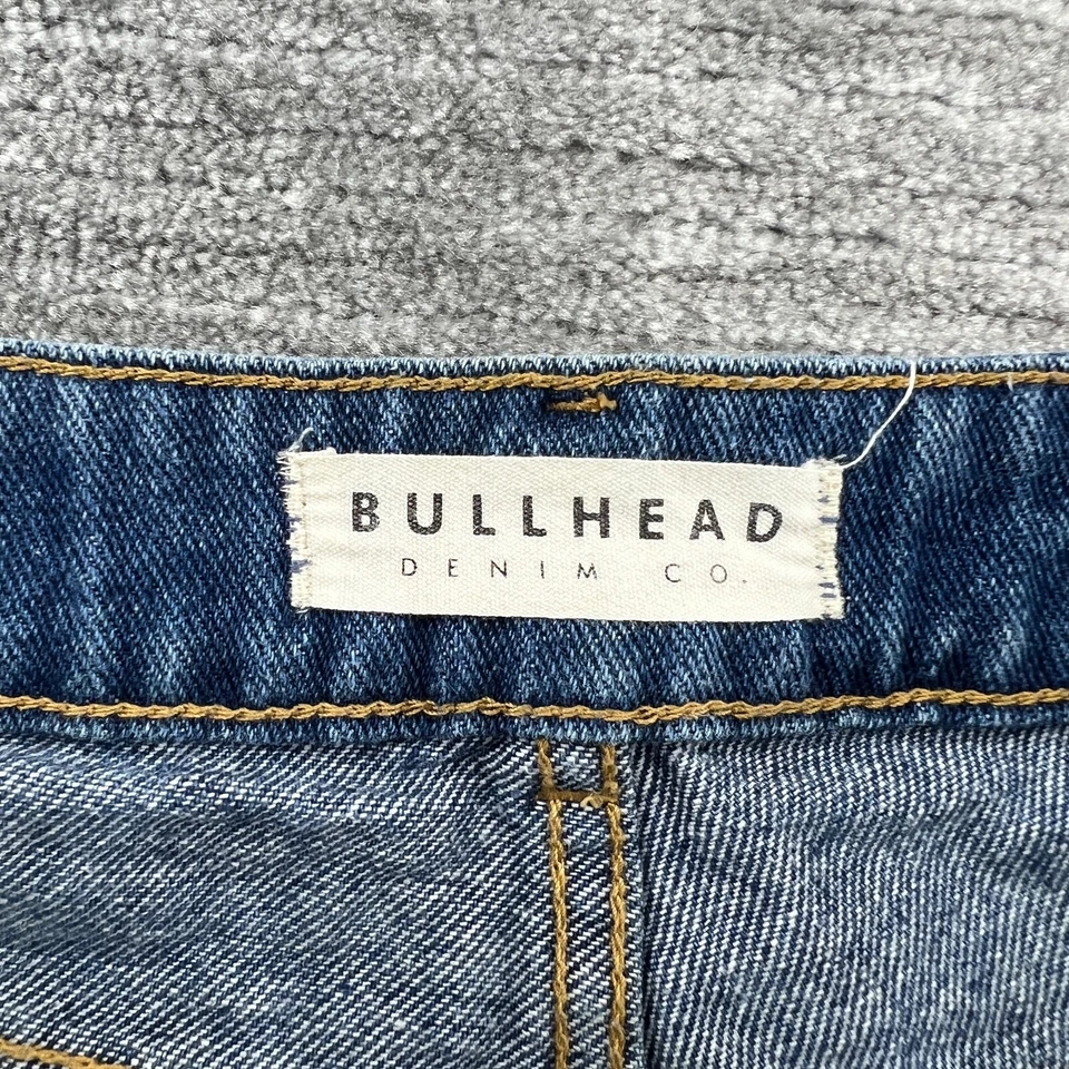 Pantalones Cortos de Jean Bullhead Talla 5 Para Mujer Mamá Tiro Alto Corto Medio Lavado Azul Denim Foto 3 de 4