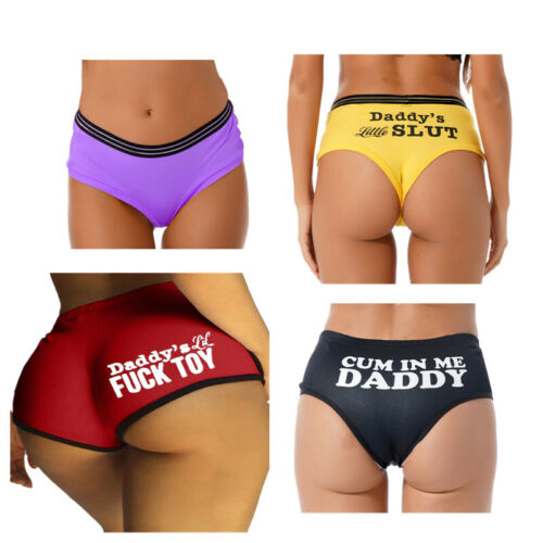 Womens Cheeky Panties Yes Daddy Knickers Boyshorts Low Rise Underwear Lingerie eBay photo