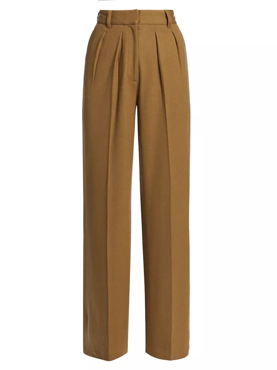 【関税込み】rag & bone ブラウン Shelly ワイドパンツ NWT rag & bone Shelly Wool Wide-Leg Pants in Camel Brown