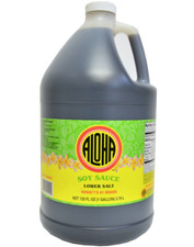 Aloha Shoyu Soy Sauce Original Blend Lower Salt 1 Gallon 128oz Bottle x1