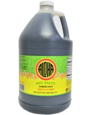 Aloha Shoyu Soy Sauce Original Blend Lower Salt 1 Gallon (128oz) Bottle x1