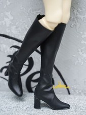 1/3SDGR SD/13/16 DD BJD Doll Long Boots High Heeled Shoes Thick Heel Matte Black