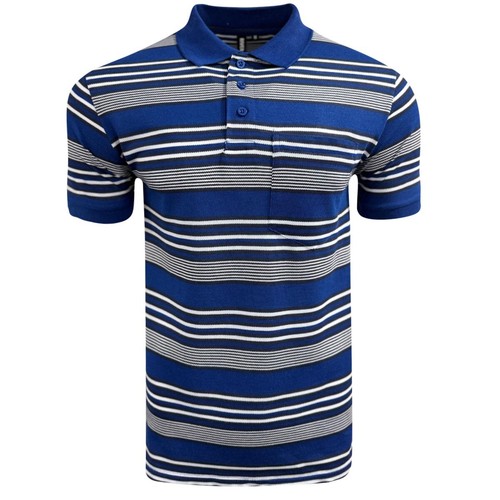 Polo uomo manica corta righe piqué estiva casual lavoro vacanza top M-3XL - Foto 17 di 22