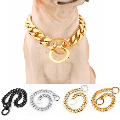 Edelstahl Choker 15mm Luxus Hundehalsband Kettenhalsband Hundekette Halsband