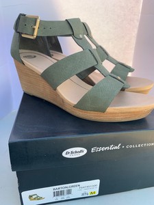 womens green wedge sandals