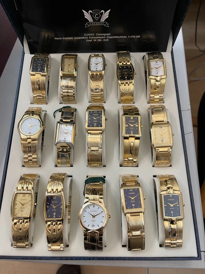 Konvolut 15 Stück Cavadini Unisex-Uhren Sehr Hübsch Designer Vergoldet - Bild 2 von 4