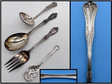 4 Vintage National Silver Co. Silverplate QUEEN ELIZABETH Serving Spoons Forks