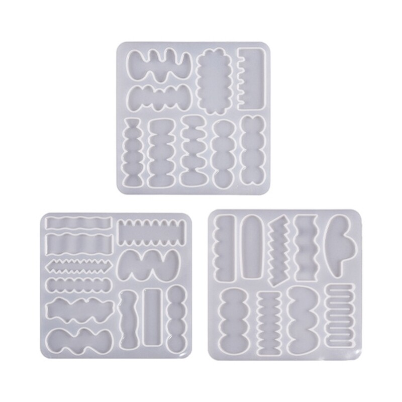 Crystal Epoxy Resin Mold Irregular Shape Hair Clips Silicone Mold