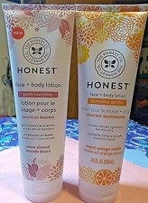 2 X HONEST FACE BODY LOTION 1 SWEET ALMOND 1 ORANGE VANILLA GENTLE 4 BABIES