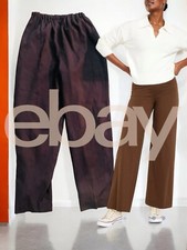 Women's Office Loose Stretch High Waist Wide Leg Long Pants Palazzo Trousers New