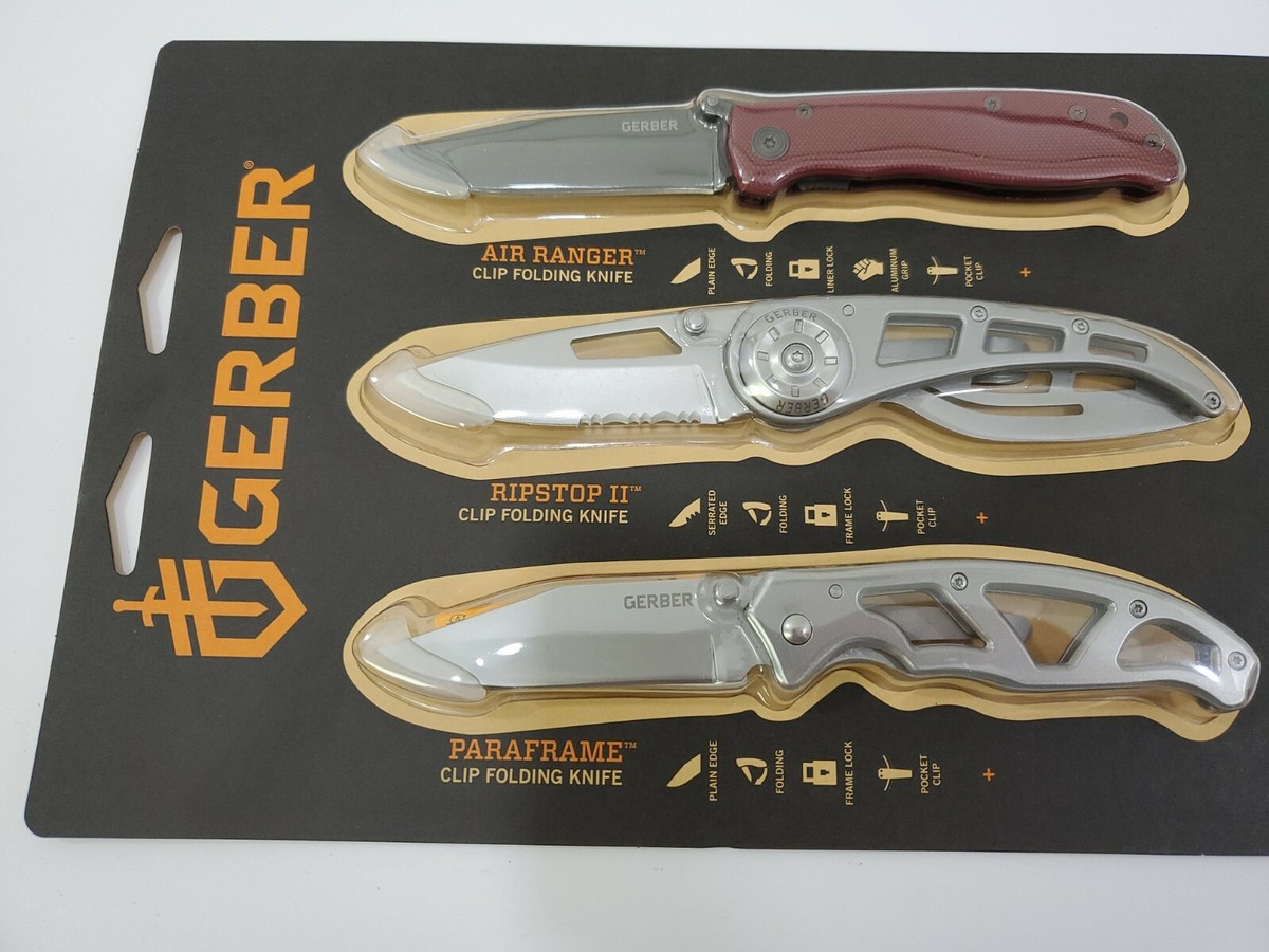 GERBER Greatest Hits 3 pc Folding Knife Set PARAFRAME, RIPSTOP II