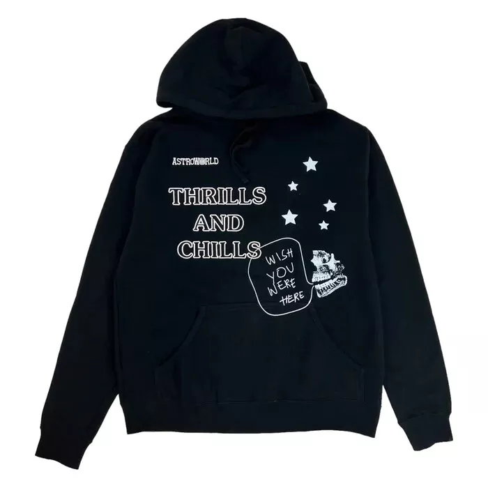 Travis scott astroworld thrills store and chills hoodie black