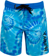 Hurley Tie Dye Board Shorts - NWT Boys Size 16 / 28 Blue Multi - 47207-F10