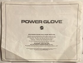 NINTENDO POWER GLOVE Program Guide INSTRUCTION MANUAL BOOK BOOKLET Nes NO GLOVE