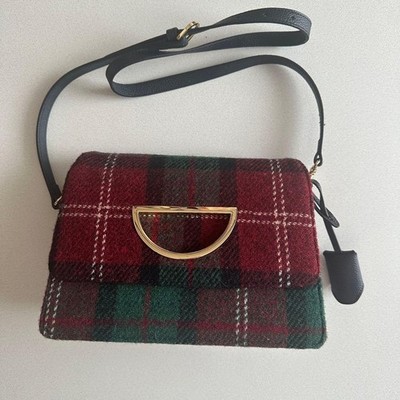 Harris Tweed Plaid Shoulder Bag Flap Red/Green/Black HT0726101