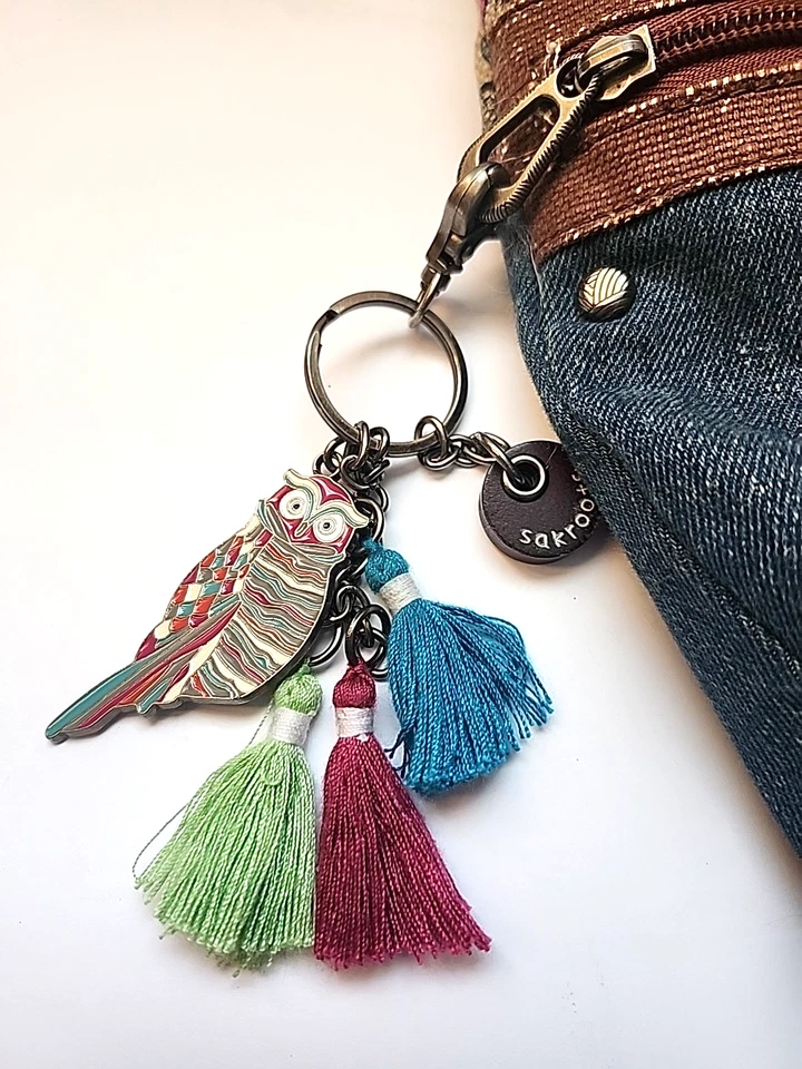 Bolsa tiracolo Sakroots The Sak tema coruja denim bolso frontal com zíper ajustável - Imagem 2 de 4