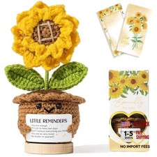 Crochet Sunflower Gift for Women - Emotional Support - Positive Sunflower