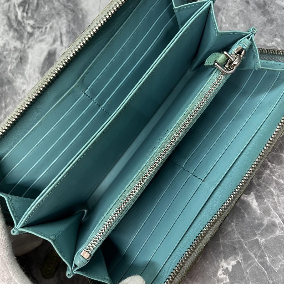 PRADA  long Wallet zip around Python green blue n… - image 7