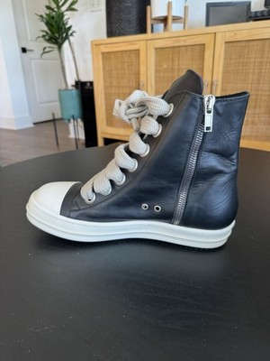 Size 46EU (13 US) - Rick Owens Jumbo Laces High Top Black Milk