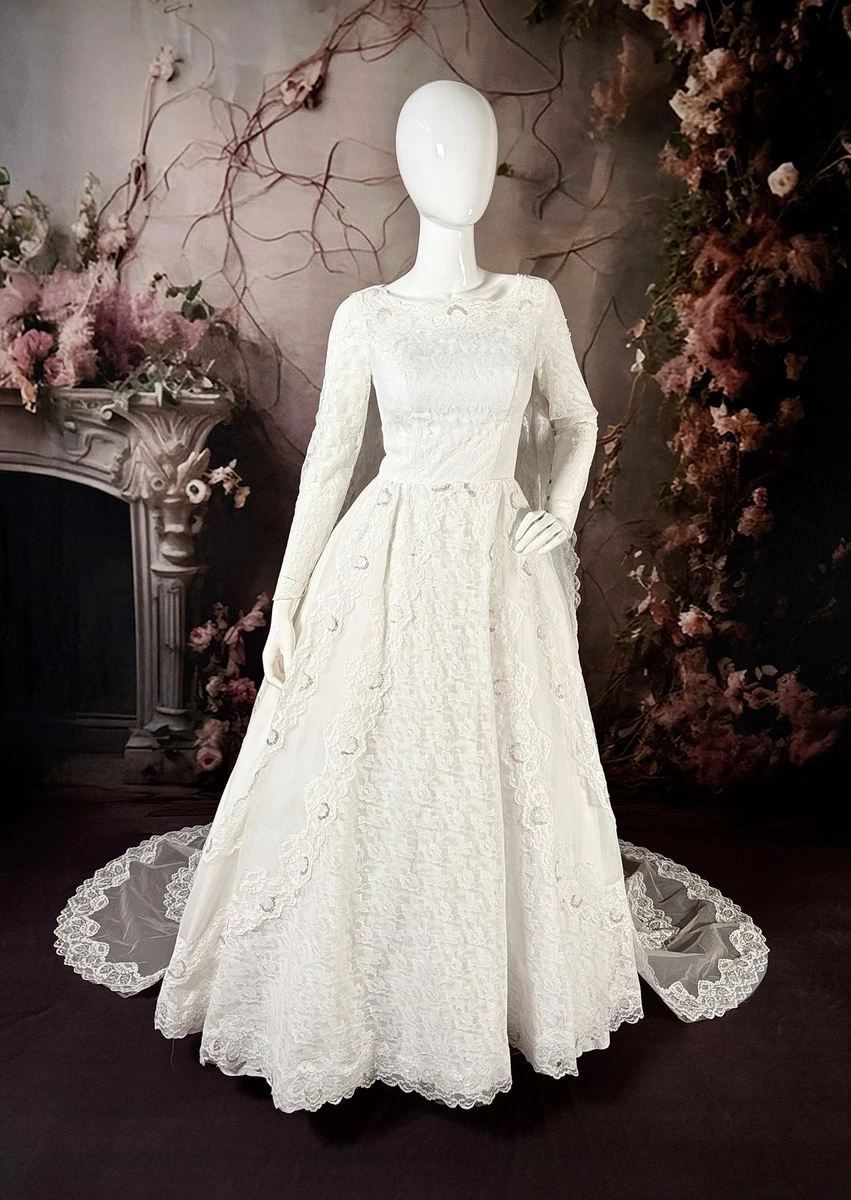 Lace 1960s Vintage Wedding Dresses & Veils for Women for sale | eBay Lace 1960s Vintage Wedding Dresses & Veils for Women for sale | eBay