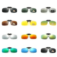 Polarized Clip On Sunglasses Flip Up Glasses Glare Blocking Lens UV Protection