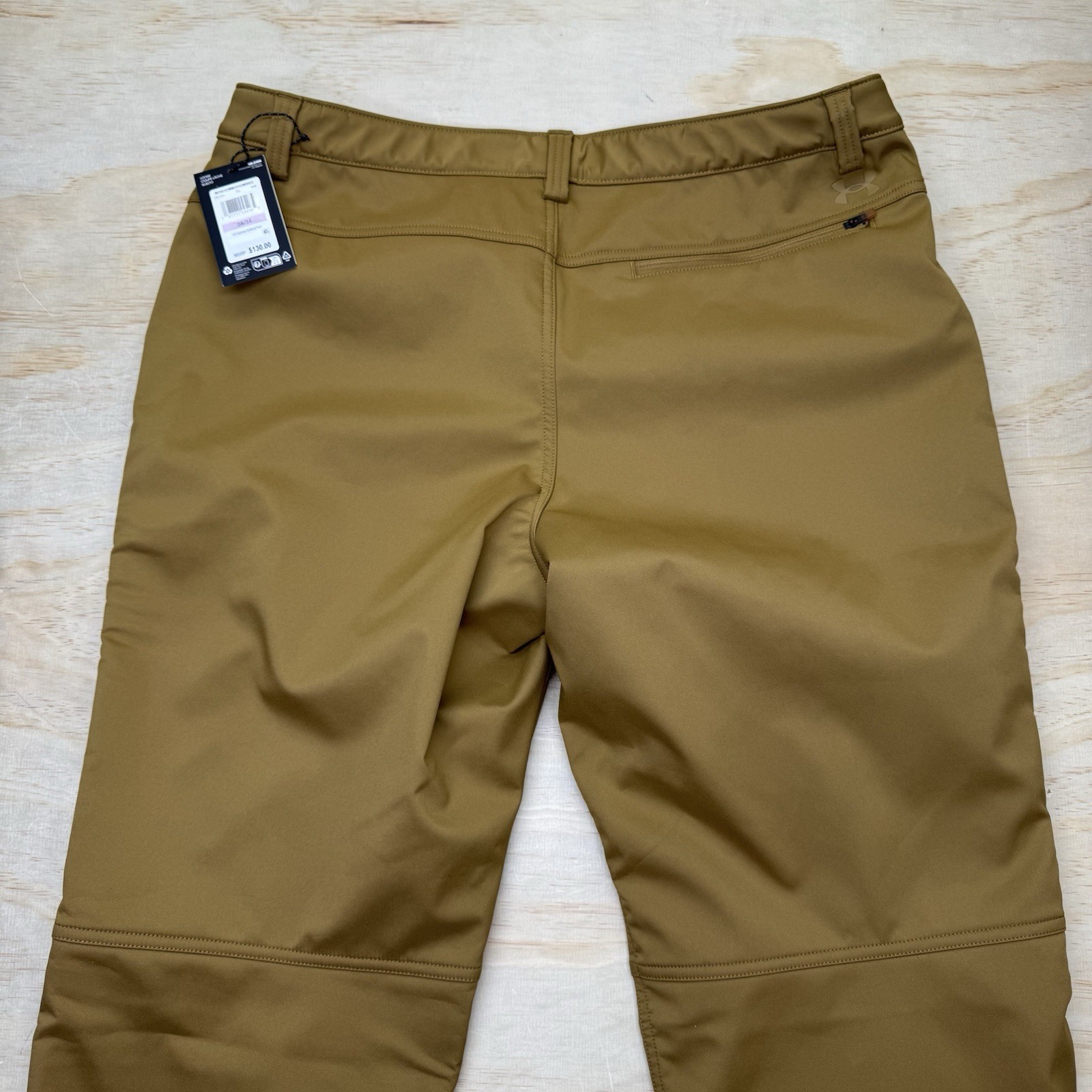 NEW Under Armour Expanse Softshell Pants Mens 38 X 34 Tan Khaki Loose 1387001 thumbnail 11