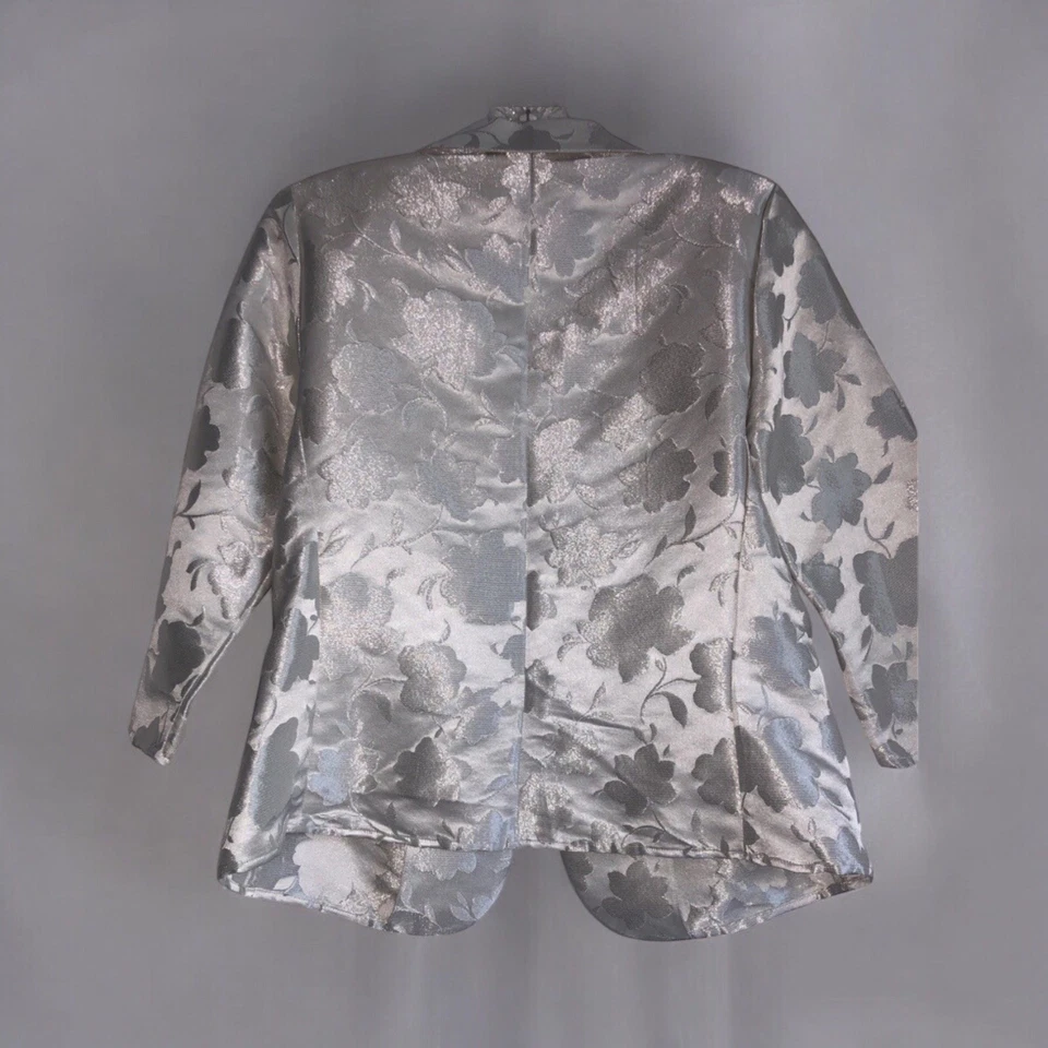 Giorgio Armani серебристый/кремовый листовой блейзер шоу размер 14 был изменен на размер 10 P - Изображение 2 из 4