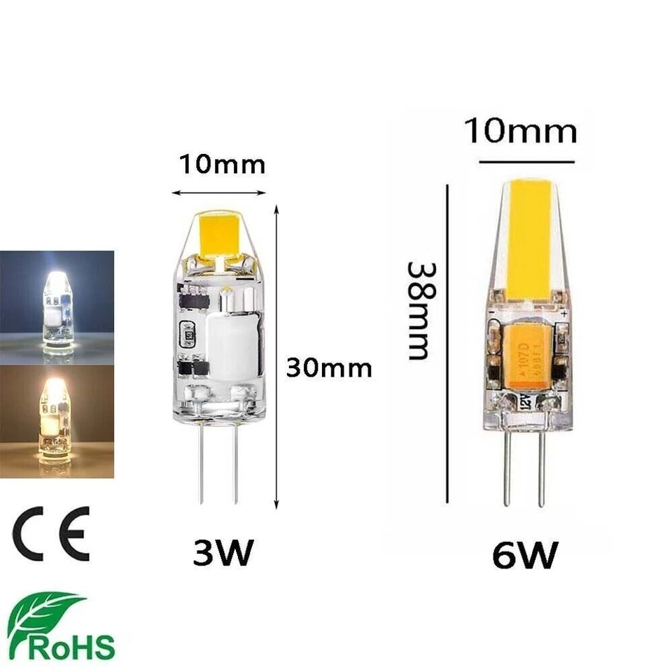 G4 LED bulb 3W 6W Warm White COB 12V capsule Lamp Dimmable High Quality X10 - Image 2 of 4