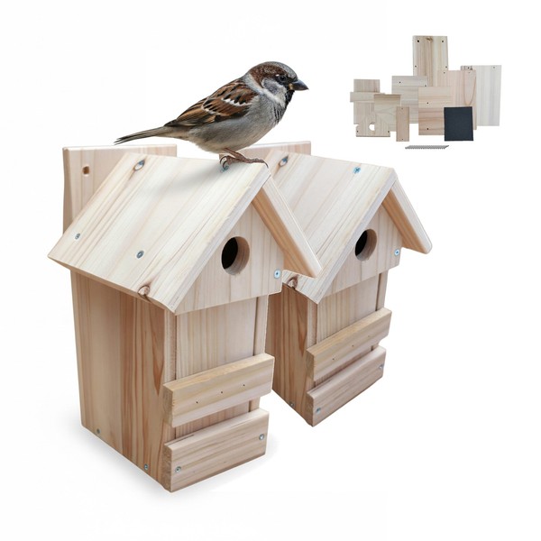 Nistkasten NisthöHle Vogelkasten Nisthilfe Vogelhaus Brutkasten Diy 2Er Set Holz-image