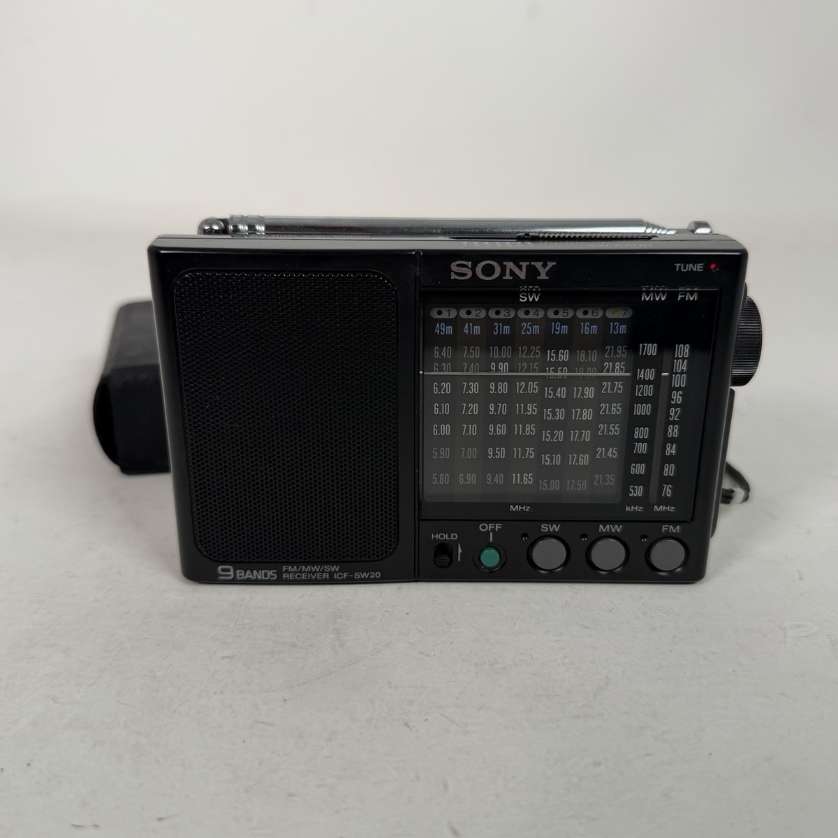 Sony ICF-SW20 Compact FM/MW/SW 9-Band Radio Portable Tuner Black