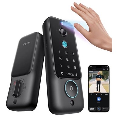 Lockin Veno Plus Smart Lock with 2K 180° Security Camera and Video Doorbell