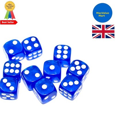Vielseitige 10er-Pack 16 mm Acryl D6 Würfel - perfekt für Brettspiele & Bildung