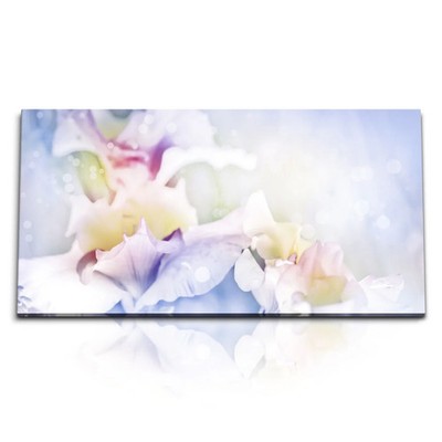120x80cm Kunstdruck Bilder Blumen Blüten Sonnenschein Kunstvoll Hellblau