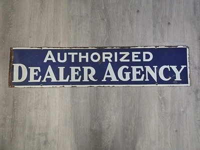 VINTAGE ORGINAL AUTHORIZED DEALER AGENCY PORCELAIN SIGN 40 '' X 9 ''
