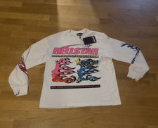 HELLSTAR Herren Langarm T-Shirt Weiß Rundhal...
