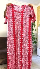 Women Plus Size 16-18-22 Pure Cotton Summer Long Kaftan Maxi Dress Holiday Beach