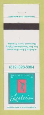Matchbook Cover - Leslee's Live Jazz Lounge Evanston IL