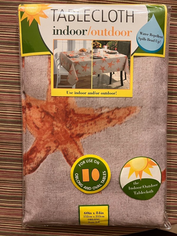 Brand New Tablecloth Indoor Outdoor Oblong and Oval Tables Water Repellent 60x84