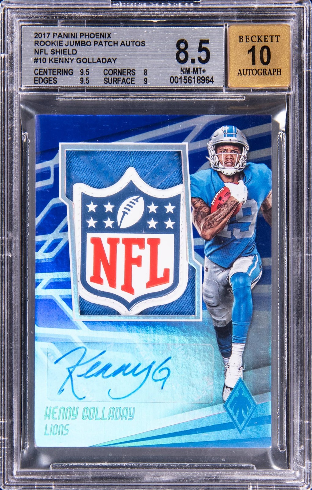 Kenny Golladay Panini Phoenix Rookie Jumbo Autograph Swatch #JASKG Blue Super Prime