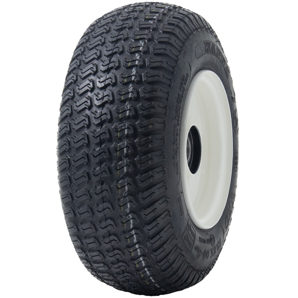 13x5.00-6 Grass Lawnmower Tyre & Steel Wheel Rim Wanda P332, 25mm 6205 Bearings