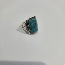 Ladies Sz 6.75 Turquoise And Sterling 925 Rin...