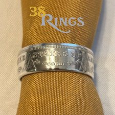 EXCLUSIVE NAPKIN RING made from a 90% SILVER Morgan Dollar COIN USA Handmade